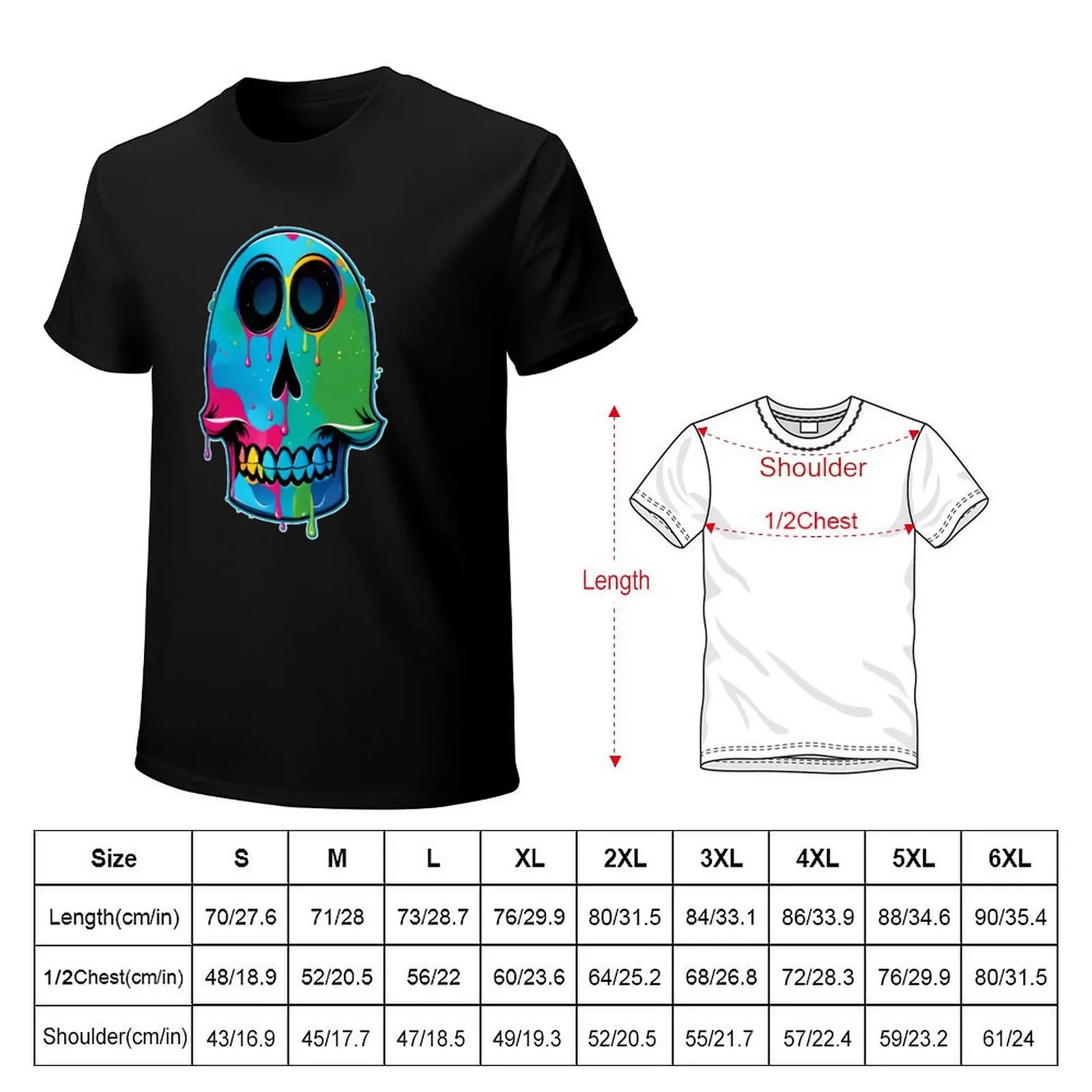 Drip & Grin: A Colorful and Playful Whimsical Skull Design T-Shirt graphic t shirts anime tshirt mens workout shirts