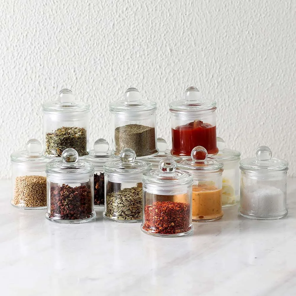 5/12Pack 3oz Small Glass Storage/Spice Jars Kitchen/Bathroom Organizer,Canisters,Food Storage,Arts/Crafts Project,Decoration