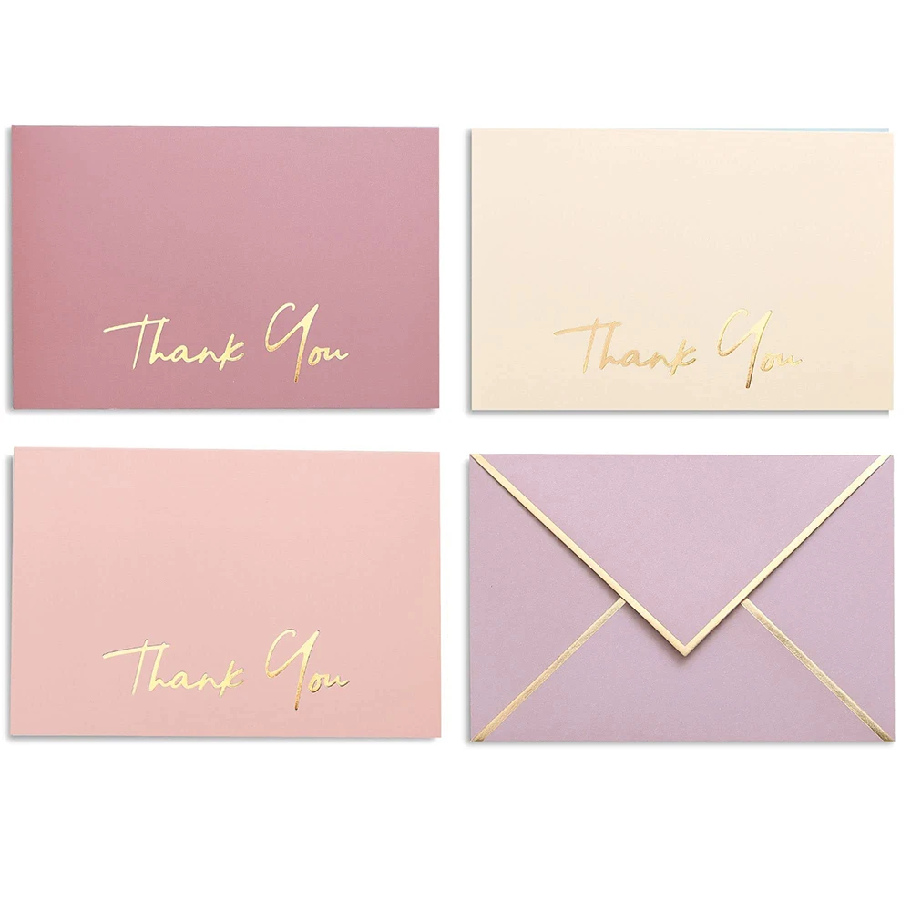

Customized Printing, Gold Foil Film Lamination, Thank You Card Envelope, Invitation Letter, Personalized Envelope