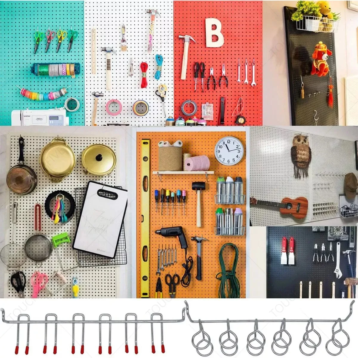 114pcs Metal Pegboard Hooks Pegs Board Organizer Assortment Kit Peg Locks Garage Work Shop Storage Hanging Applications