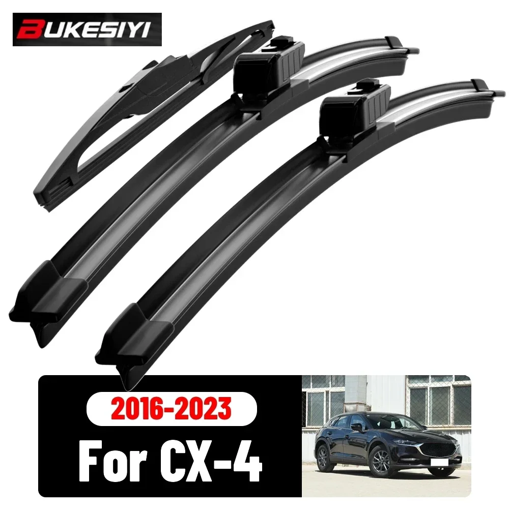 Front & Rear Wiper Blades Set For Mazda CX-4 2016-2023 2017 2018 2019 2020 2021 Silent Windscreen Wipers Accessories 24