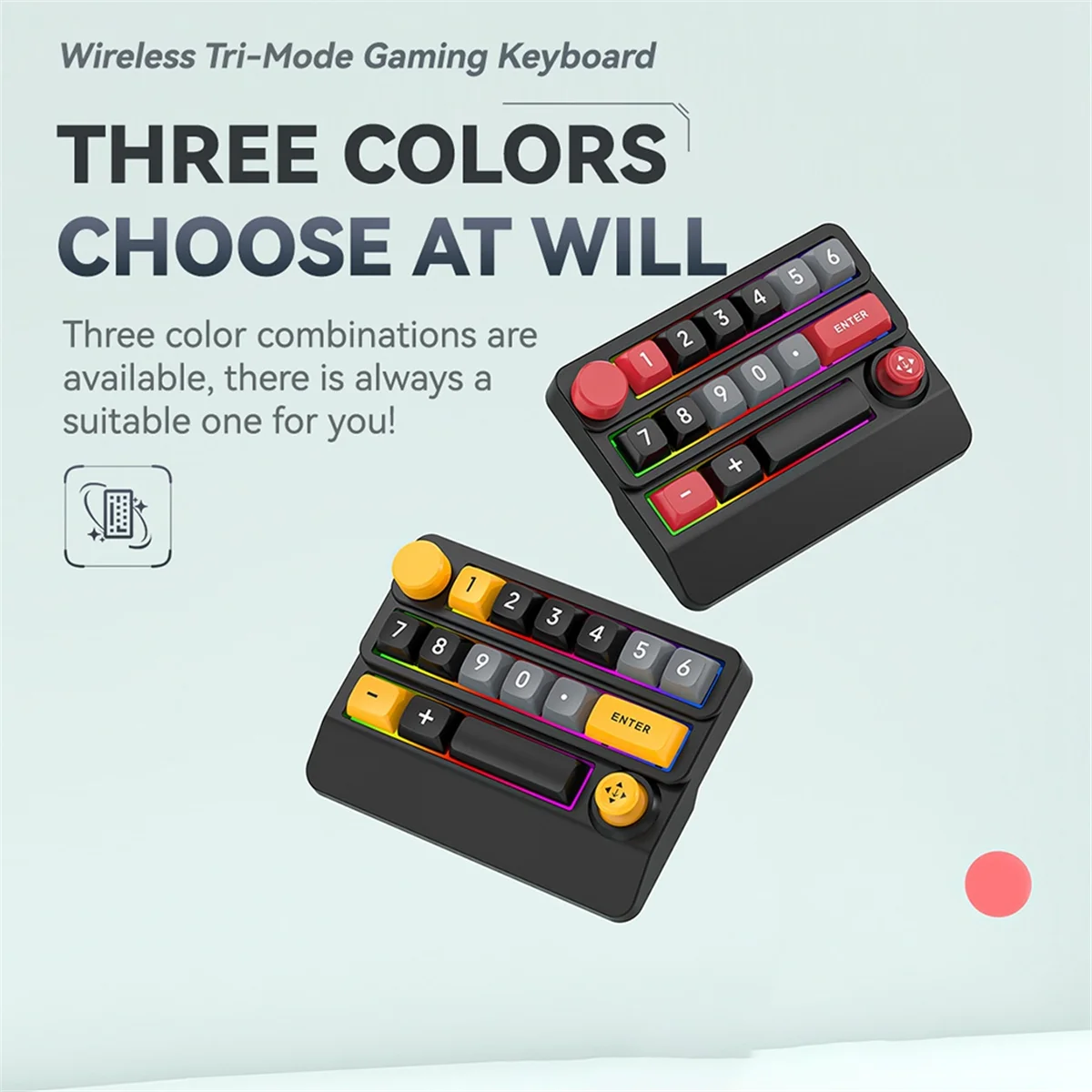 NEW W909 Wireless Macro-Defined Mechanical Keyboard 3mode Joystick RGB Hot-Swappable Wireless Mechanical Gaming Keyboard A