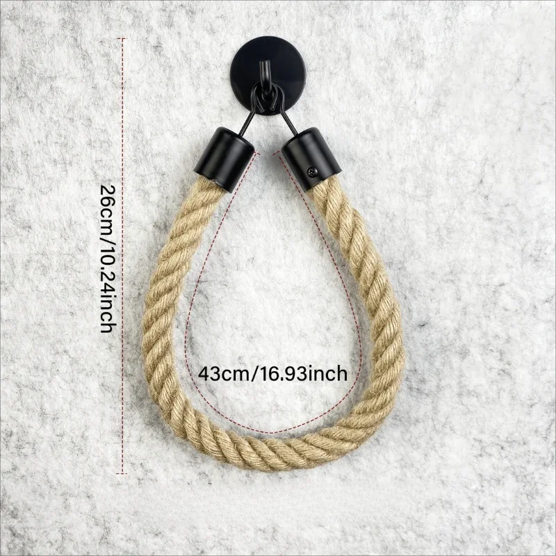 Bathroom towel rack and toilet paper holder - Industrial style rope design, easy to install, suitable for bathrooms, offices,