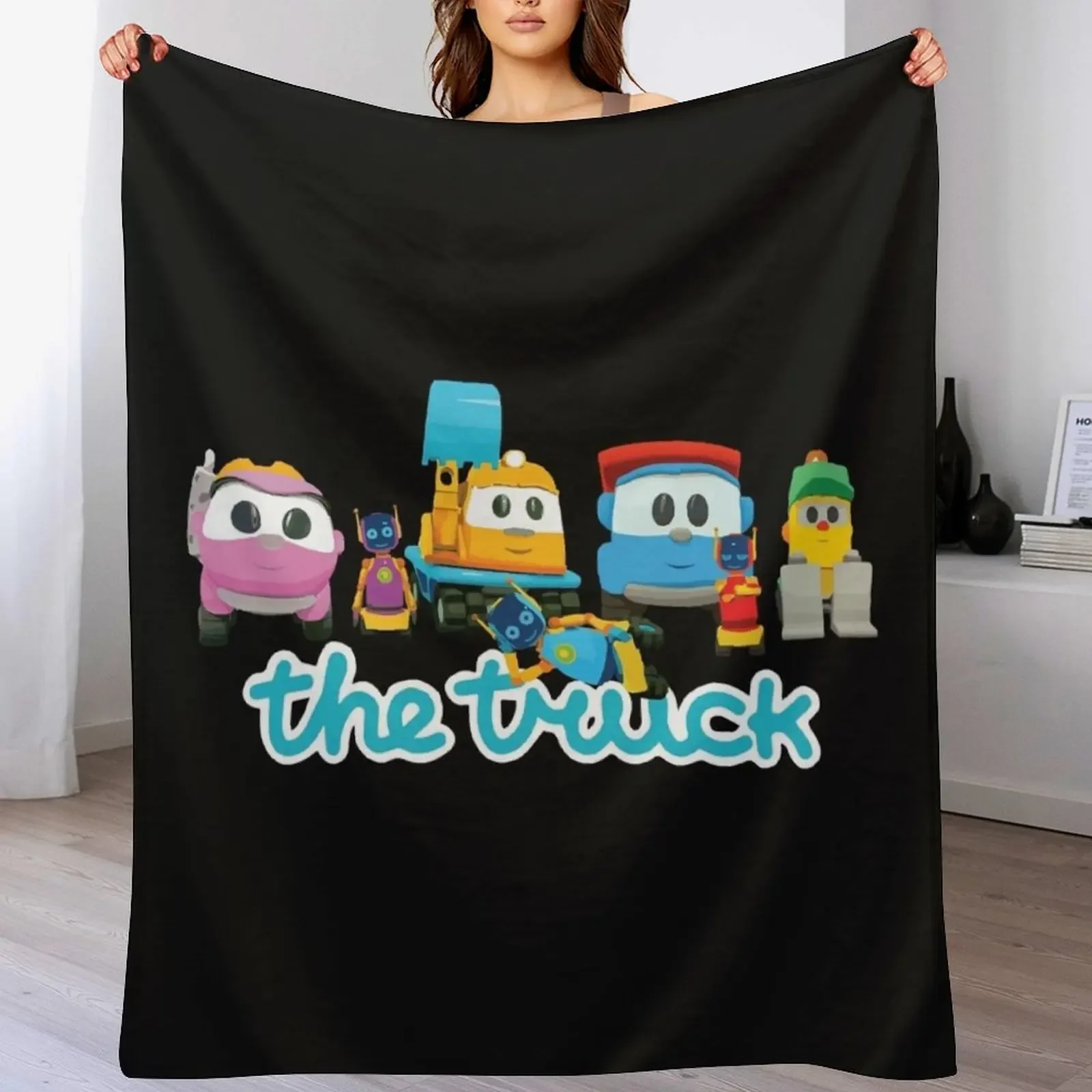 LEO the truck, LIFTY, SCOPP, ROBOTS LEA custom landscape order Sticker Throw Blanket Cute For Sofa Thin Decorative Beds Blankets