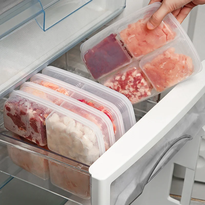 

Food Frozen Meat Divided Box, Scallion and Ginger Preparation with Vegetables Refrigerator Frozen Preservation Box Storage Box