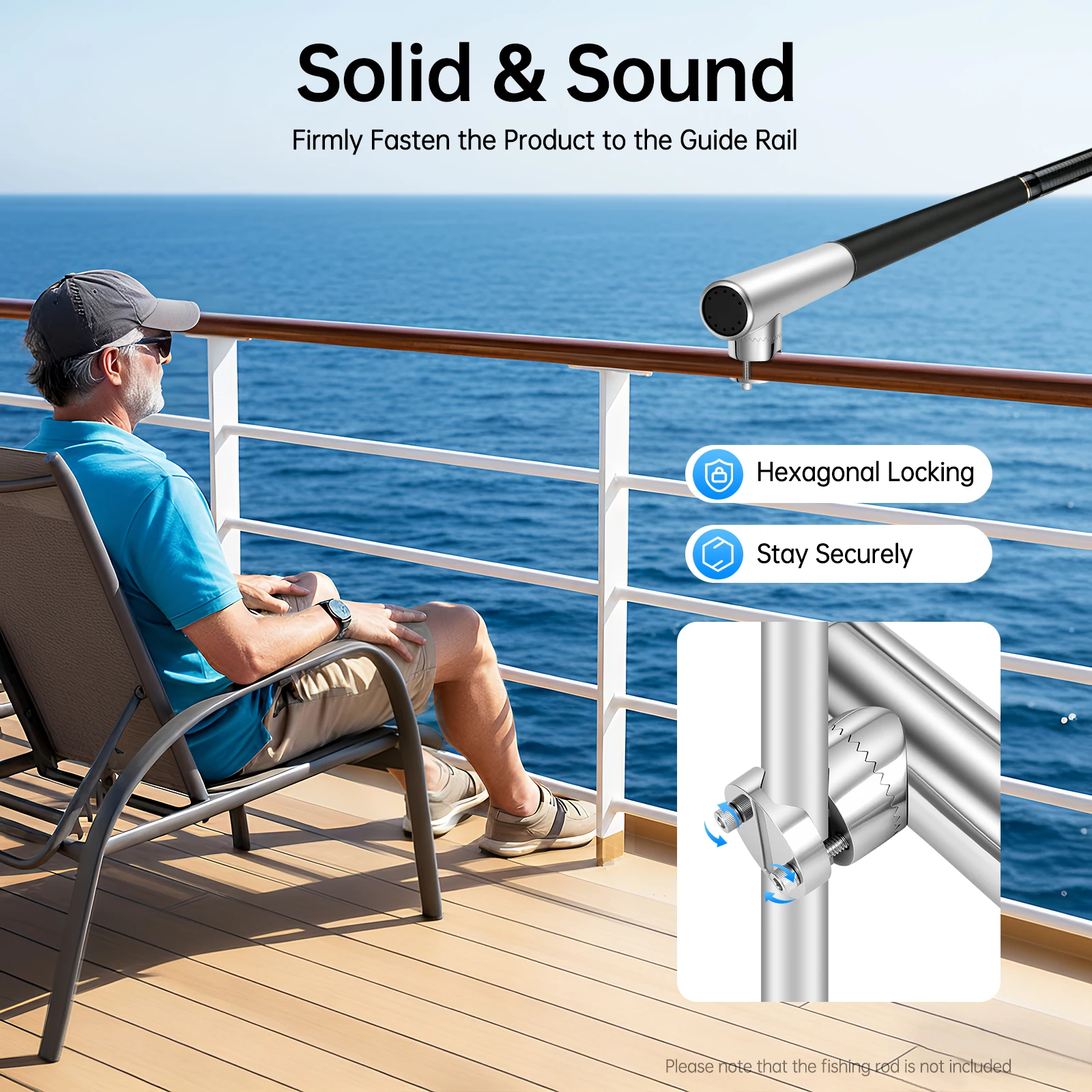 2 Stück Marine-Angelrutenhalter 19-25MM Angelrutenhalter aus Edelstahl, PVC für Yachten Boote 360° ° Anpassung – Detail 8
