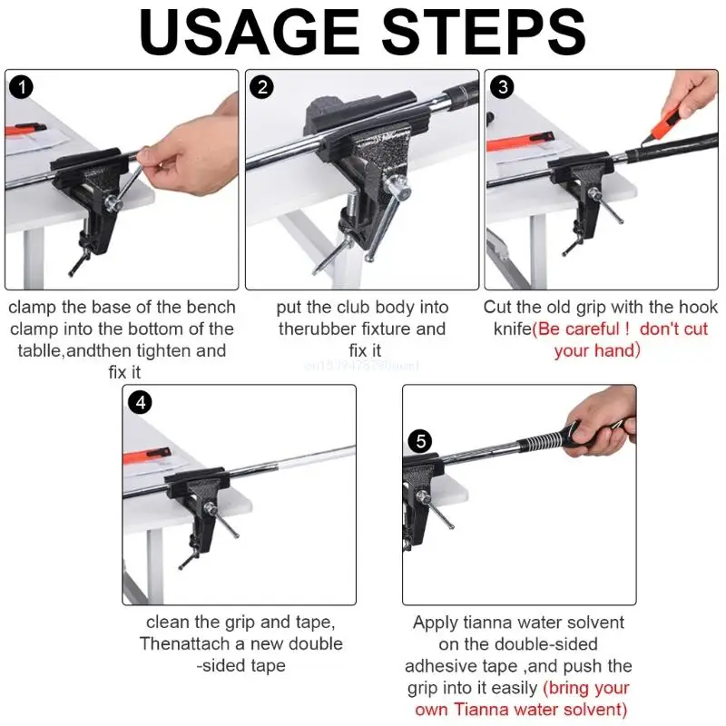 Vises Clamp Fixtures Regripping Club Cover Removal Repair Tool Set Replacements