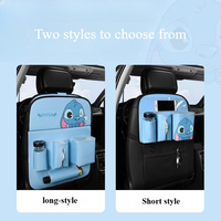 Stitch Cartoon Leather Car Seat Back Storage Hanging Bag with Tablet Holder Trash Can & Table Board for Vehicle Organization