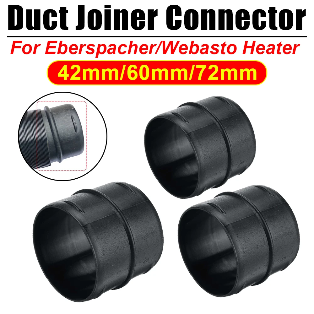 

1Pc 42mm 60mm 75mm Plastic Duct Joiner Connector Black For Car Heater Air Parking Hose Tube Straight Joint Connect 2 Tubes