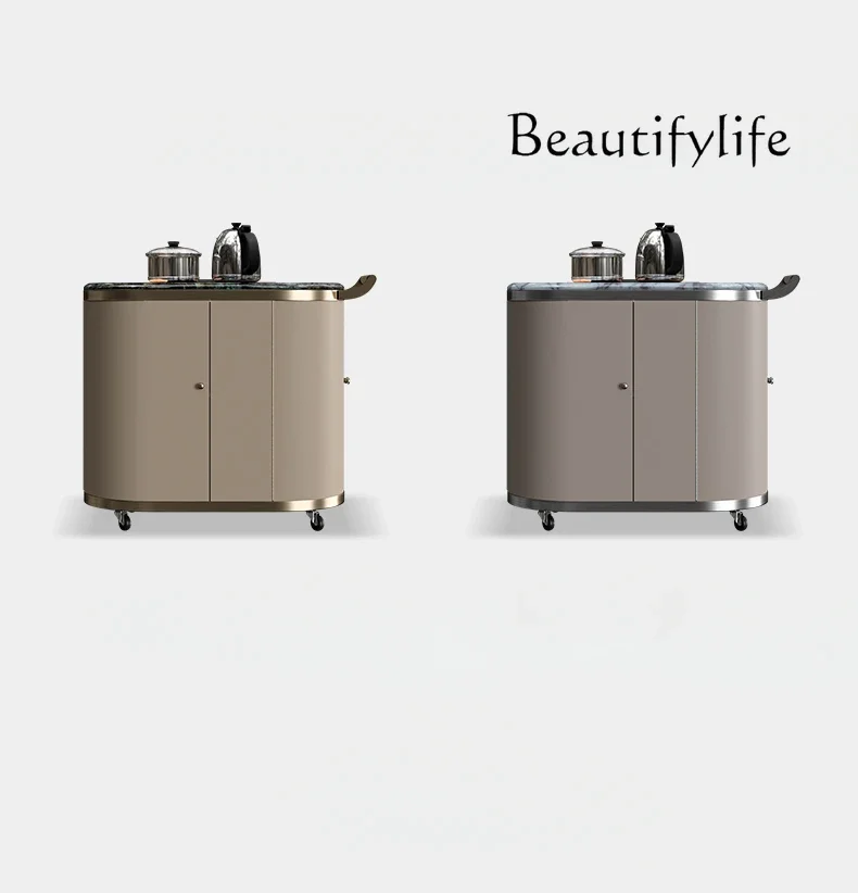 

S Movable Small Tea Table Kettle Integrated Balcony Small Tea Table Household Minimalist Tea Cabinet