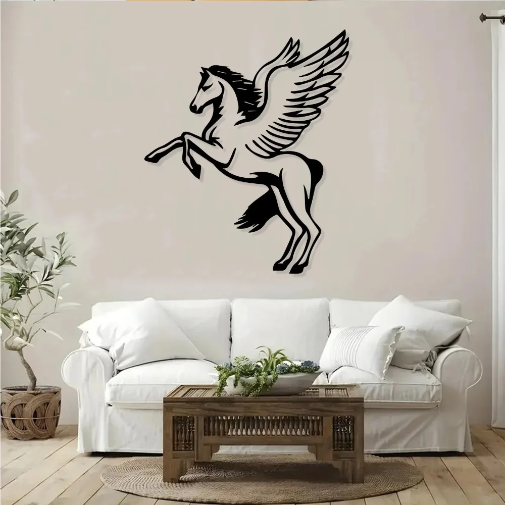 CIFBUY Vintage Powder Coated Pegasus Aluminum Wall Art Waterproof Rustproof Decor for Home Office Living Room