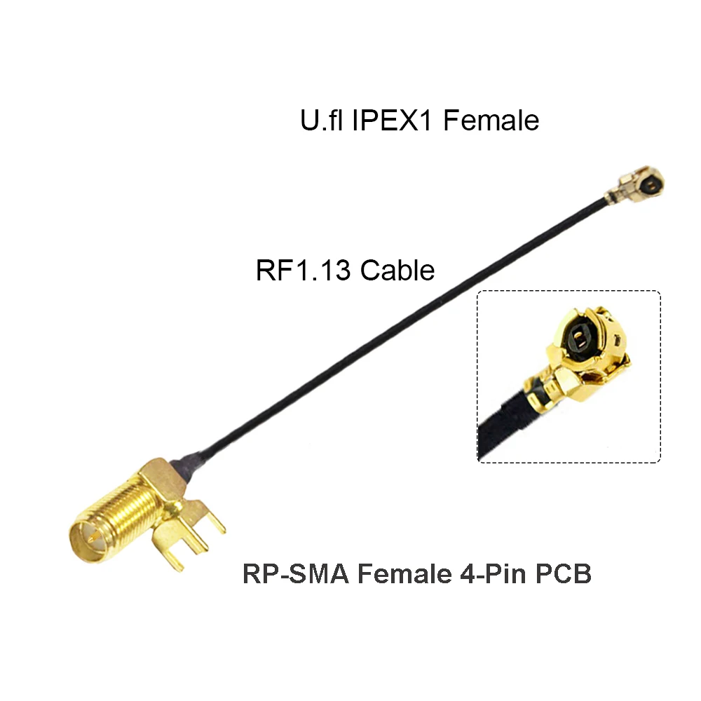 Cable SMA Female PCB Panel Mount to u.FL  1 / 4 UHF4 Female Jack WIFI Antenna RF Coaxial Pigtail Extension Cable