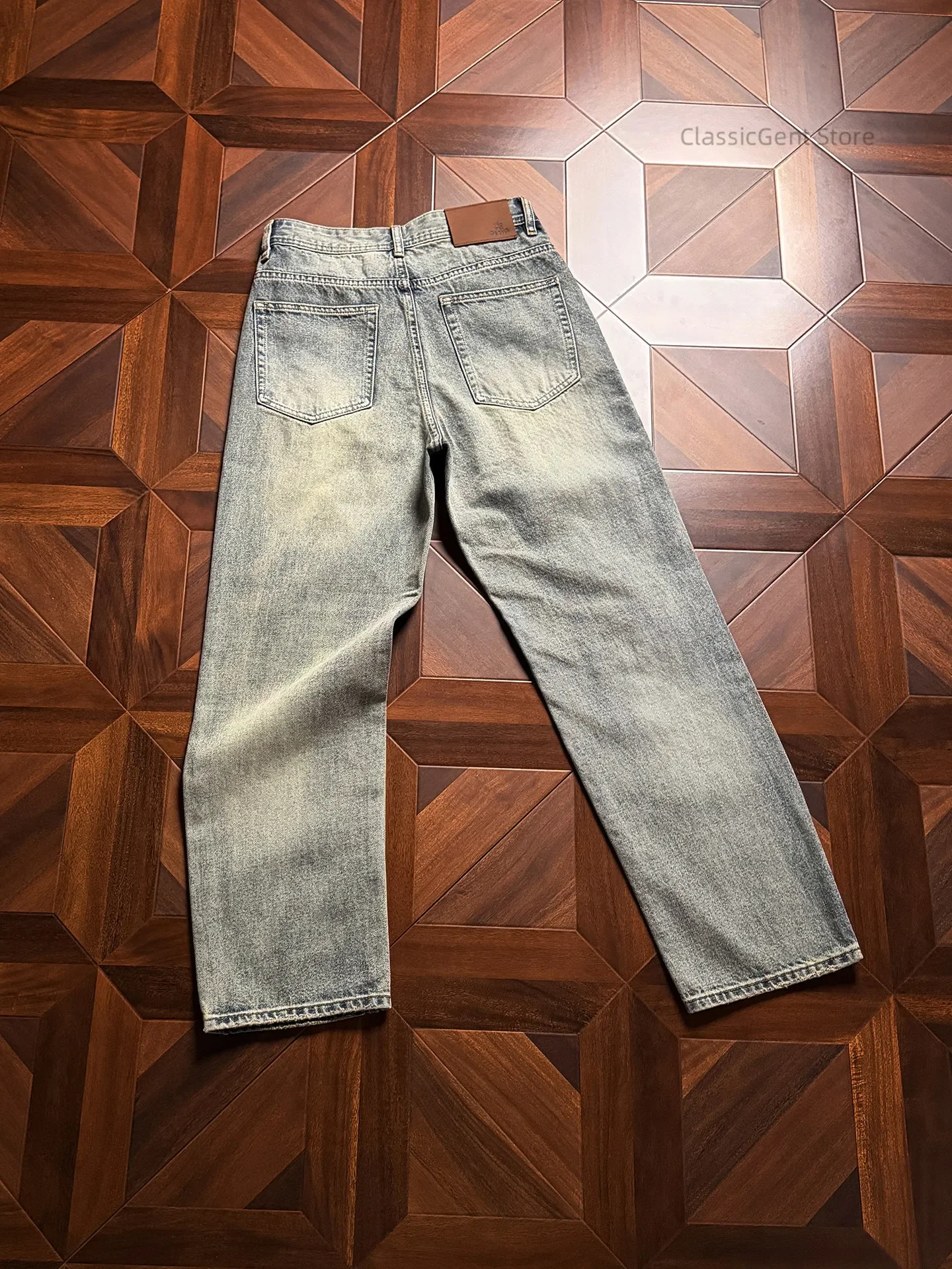 Irregular rough edge design, street vibe 12 oz jeans, casual and uninhibited