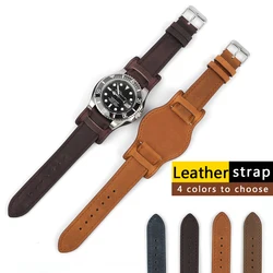 Generic Leather Bund Watch Strap 18mm 19mm 20mm 21mm 22mm Crazy Horse Leather Cuff Watchband