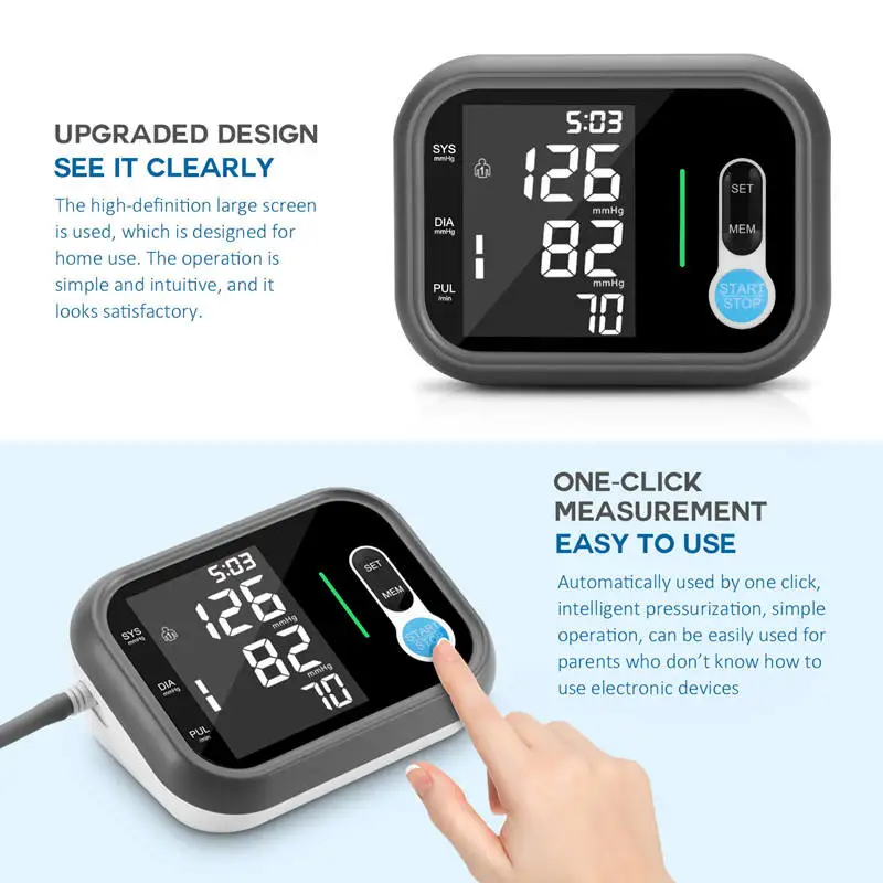 Blood Pressure Monitor, Automatic Upper Arm Blood Pressure Monitors for Home Use with Digital LED Display, Adjustable Cuff