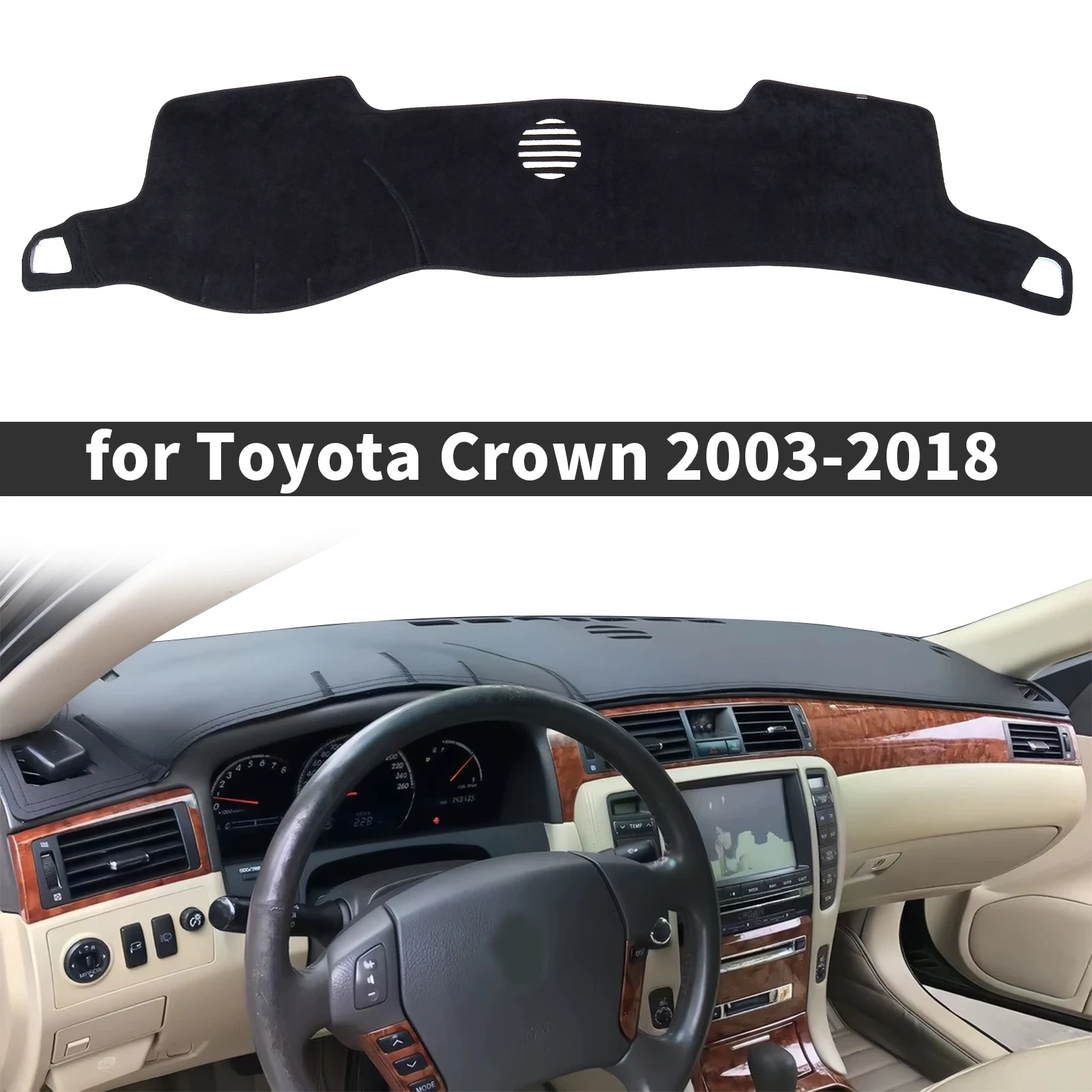

fit for Toyota Crown 2003 2004-2018 Car Accessories Dashmat Dashboard Cover Pad Protective Carpet Leather DashMat Sunshade