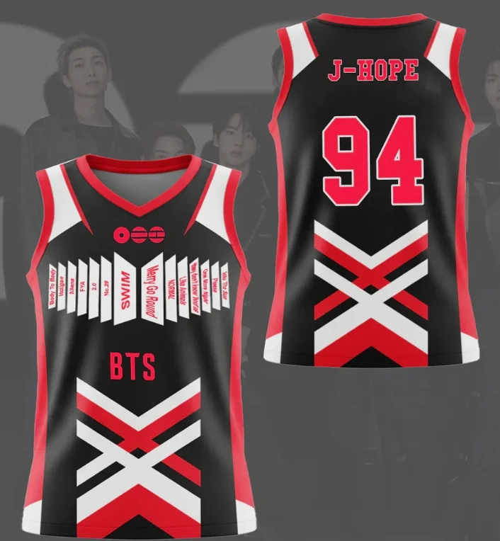 BTS Arirang World Tour 2026 Neues Konzert-Merch Unisex Basketballtrikot Kpop Y2k Atmungsaktives Tanktop Freizeithemd Familienoutfit – Detail 5