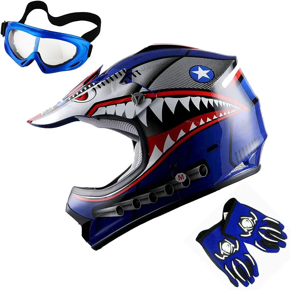 Youth Kids Motocross Helmet BMX MX ATV Dirt Bike Helmet Star Shark: HBOY