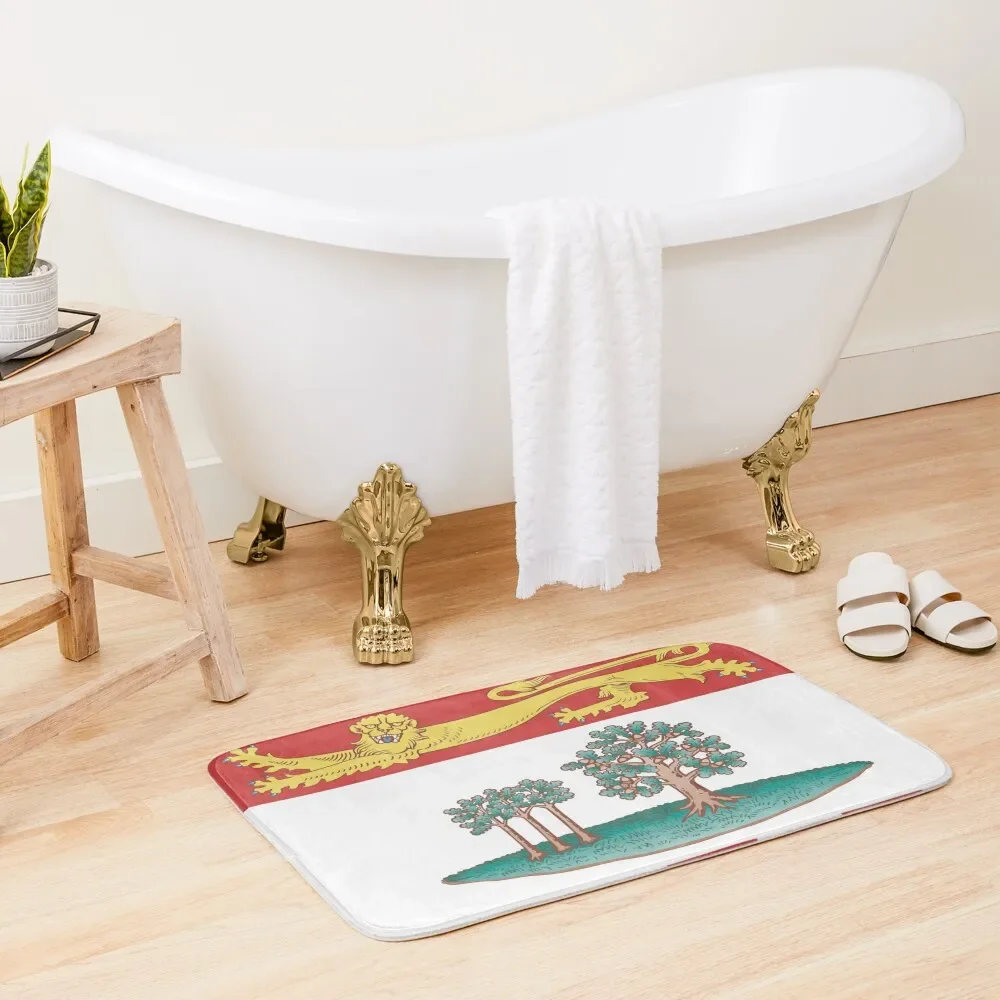 

Prince Edward Island Flag Canada Province IPE HD High Quality Bath Mat For Bathroom And Toilet Slip-Resistant Mat