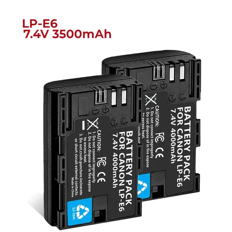 1-5Pack of LP-E6,LP-E6N Replacement Batteries Compatible with CA R/5D Mark IV/5D Mark II And Cameras BG-E14 BG-E13 BG-E11Grips