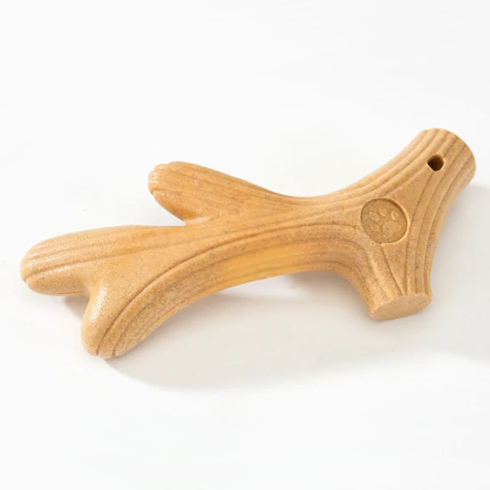 Wooden Deer Antler Chew Toy Multiple Sizes Antler Shape Dog Antler Chew Stick Uncoated Surface Solid Texture