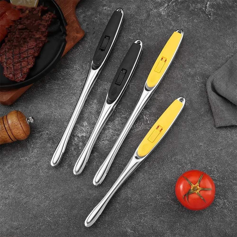 Stainless Steel Food Clip Food Grade Heat Resistant Steak Clamps Anti-slip Handle Non-stick Barbecue Clip Outdoor Camping