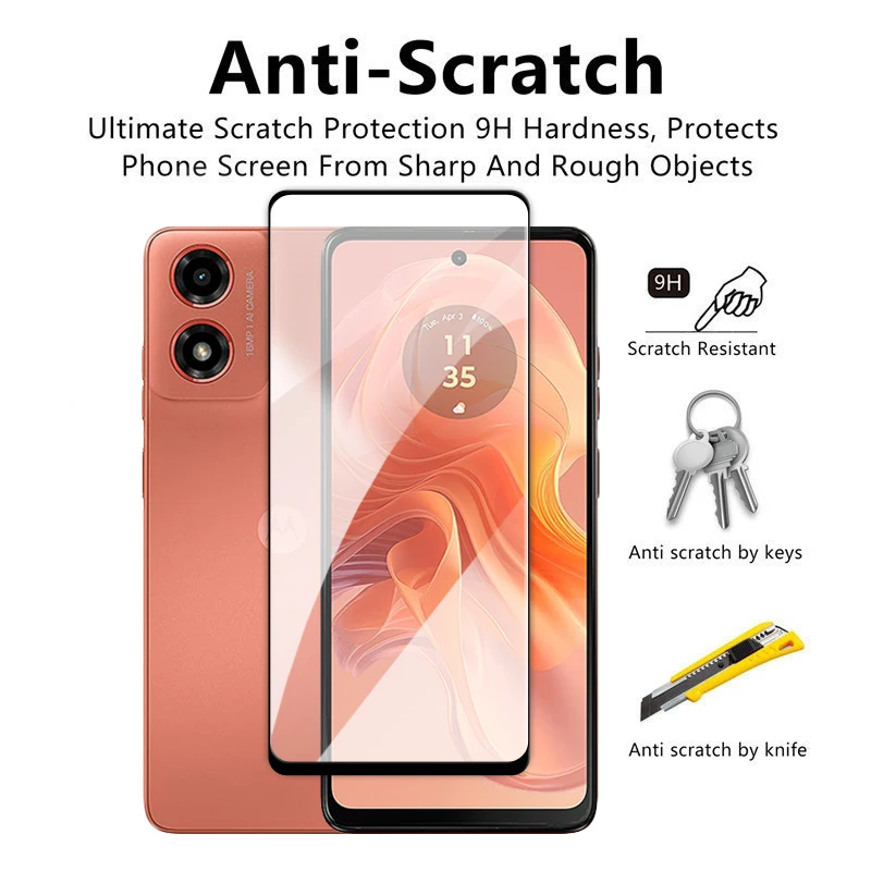 4in1 For Motorola Moto G04 Glass For Motorola Moto G84 G54 G34 G24 G14 G04 Tempered Glass 2.5D Full Cover Screen Protector Film - Image 2