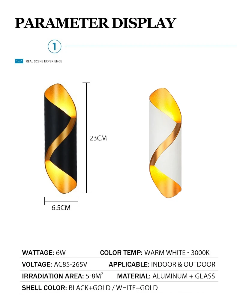 Modern Nordic Spiral Design LED Wall Lamp 6W 3000K Indoor Outdoor Waterproof Sconce Light for Home Decor
