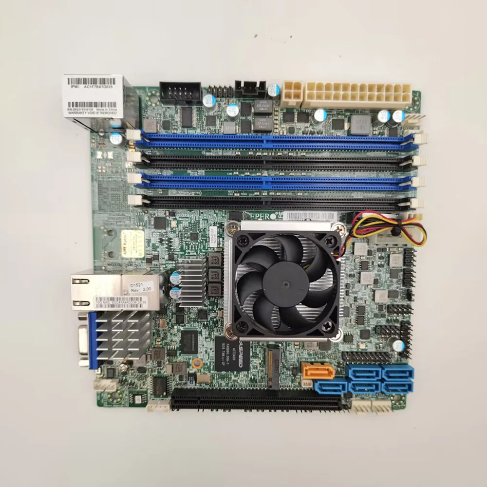 Placa-mãe do servidor para Supermicro, ITX, Xeon, D1521, NAS, X10SDV-4C-TLN2F