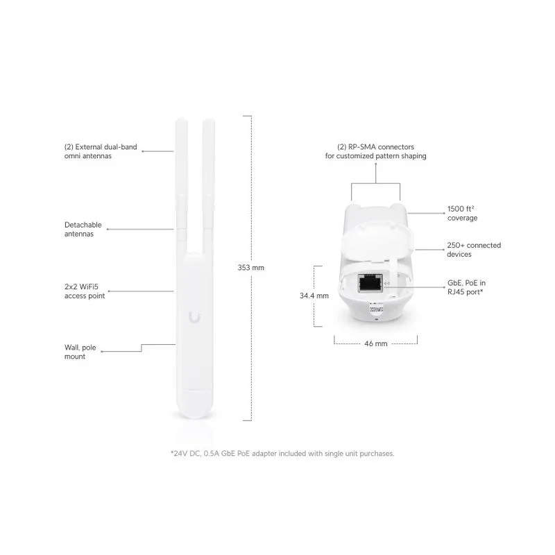 UniFi AC Mesh Outdoor WiFi Access Point Ubiquiti UAP-AC-M للشبكات اللاسلكية للمؤسسات
