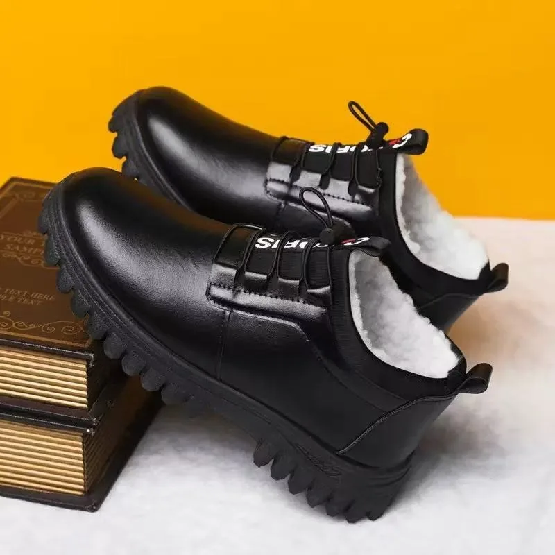 Men's cotton shoes 2025 new winter with plush and thick British style fashionable and warm snow boots