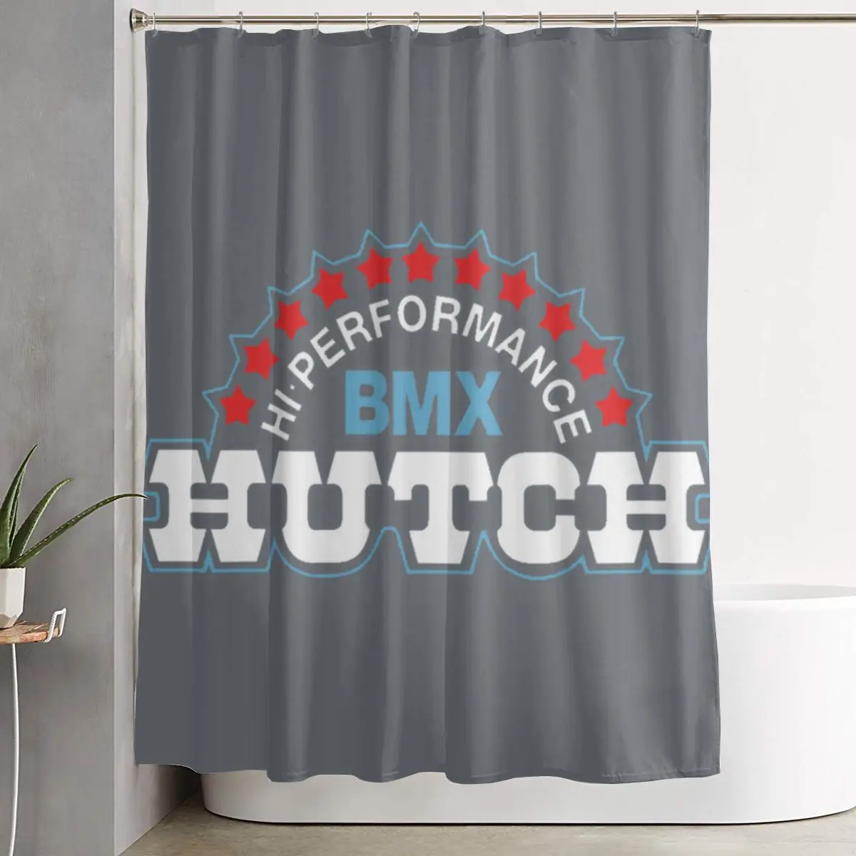 

Hutch Hi-Performance BMX Red White Blue Black Tim Judge Shower Curtain Bathroom Polyester Waterproof Bath Curtains with Hooks