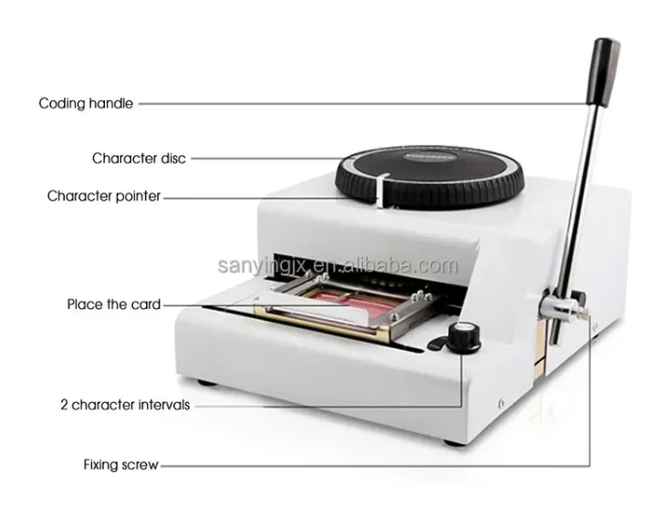 High Quality 72 Character PVC Card Embosser Embossing Code Making Machine