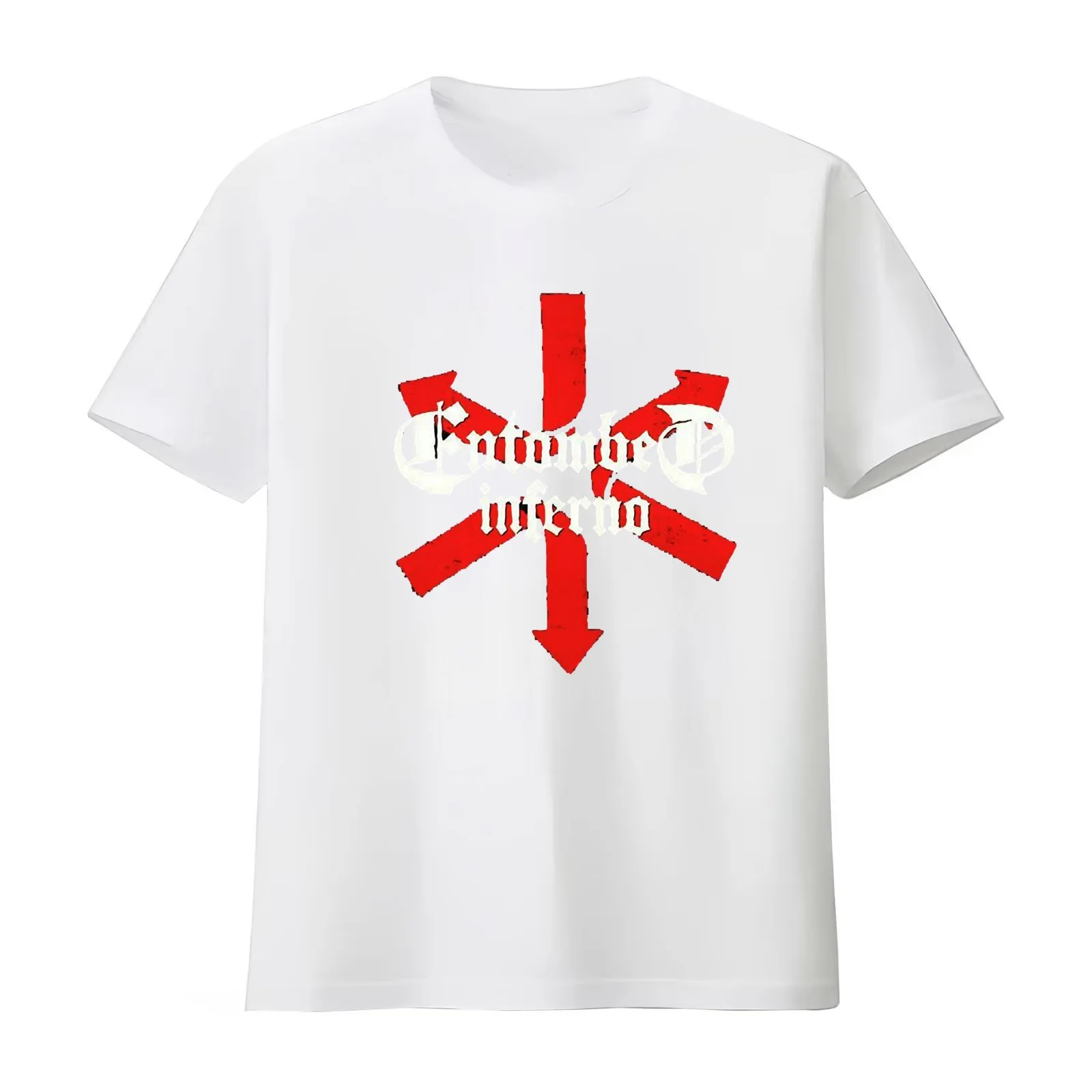 Entombed inferno T-Shirt Summer Casual Cotton Tee Oversized Streetwear Tops Vintage Graphic Print Loose Fit Short Sleeve