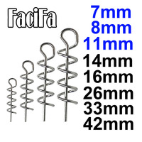 20 or 50 or 100 pcs Fishing pins Spring Twist Lock Fishing Screw Centering Pin Fixed Latch Needle for Soft Lure Bait Worm