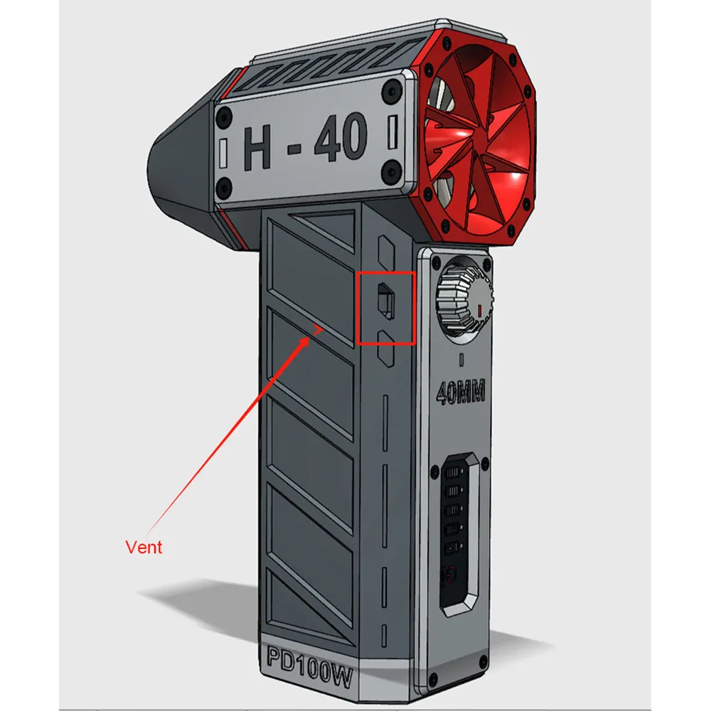 HamGeek HG-40 56 m/s Violent Fan Turbo Fan mit 500 g+ Winddruck und Bildschirmanzeige, elektrische Menge