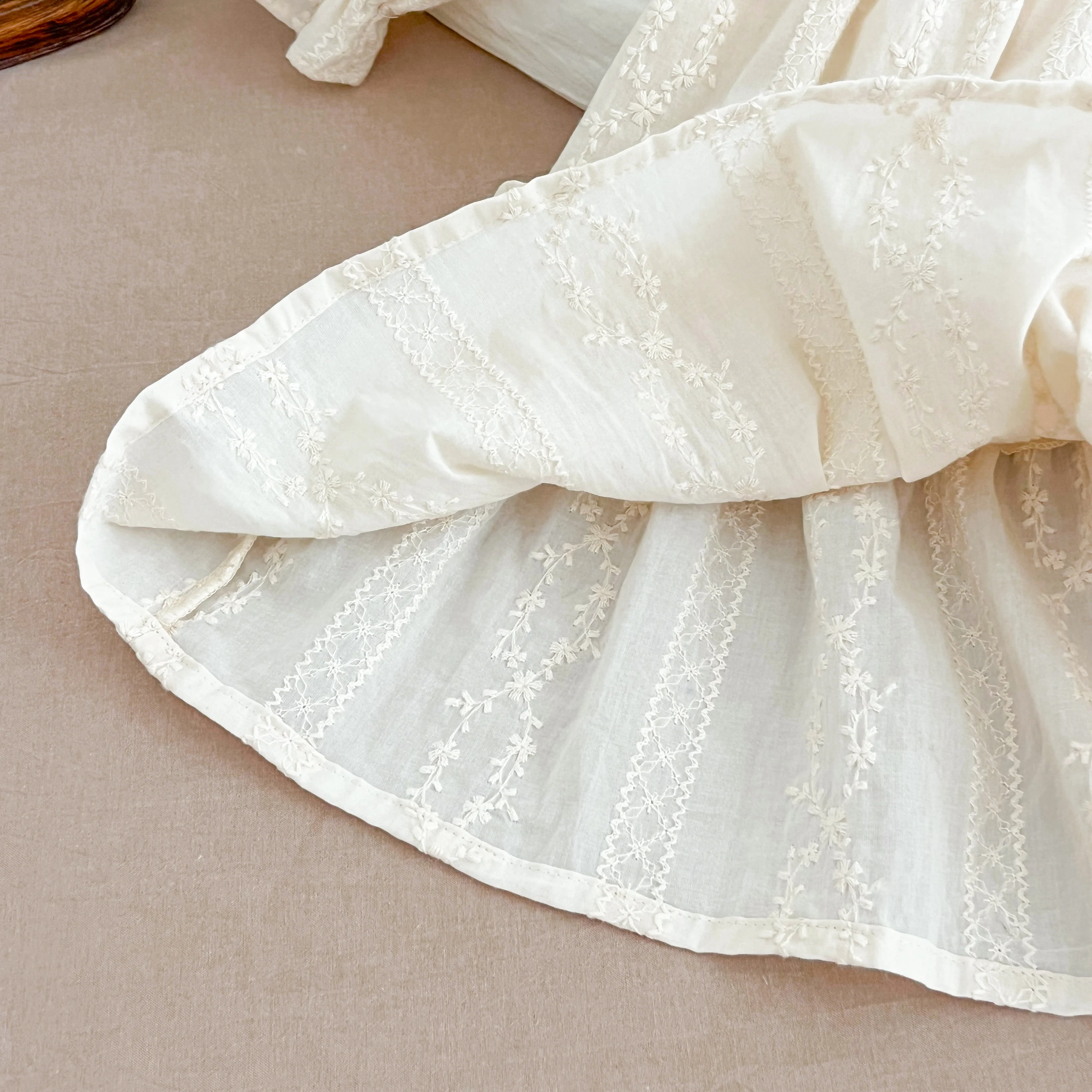 Neue Baby Mädchen Kleid Mädchen süße Mädchen Kleid Rüschen Trim Party Prinzessin Kleid Spitze Kragen ausgehen Freizeit kleider kleine Kleidung – Detail 8
