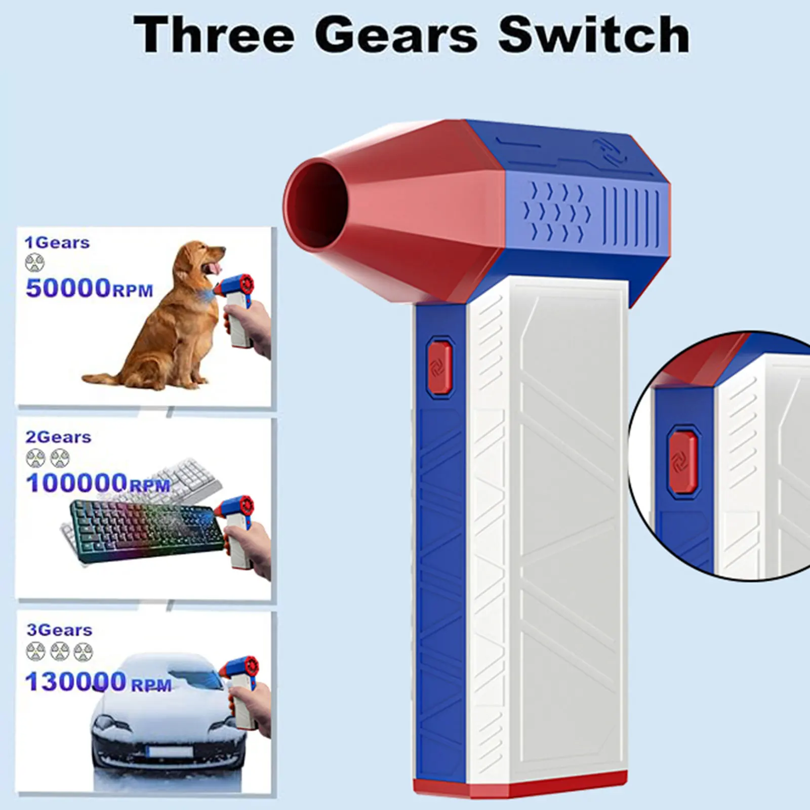 

Беспроводной турбовентилятор 2026 X3 PRO с бесщеточным двигателем, 130000 об/мин, мощный воздуходув для очистки компьютерных клавиатур