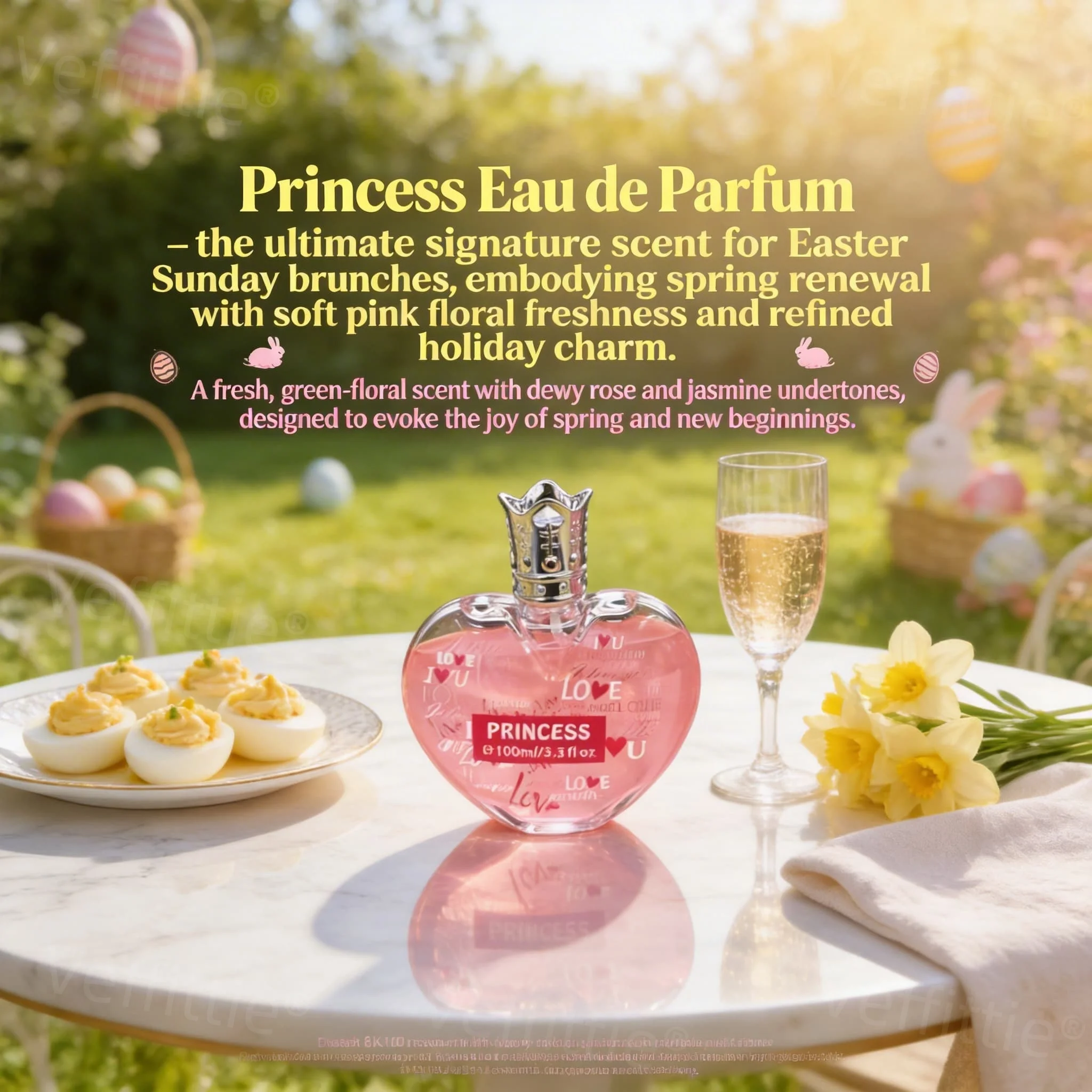 

Spring Sweet Peony Lemon Fresh Women's Eau de Parfum 3.3oz, Bright Floral Scent, Casual Spring Wear, Gentle Romantic Vibe