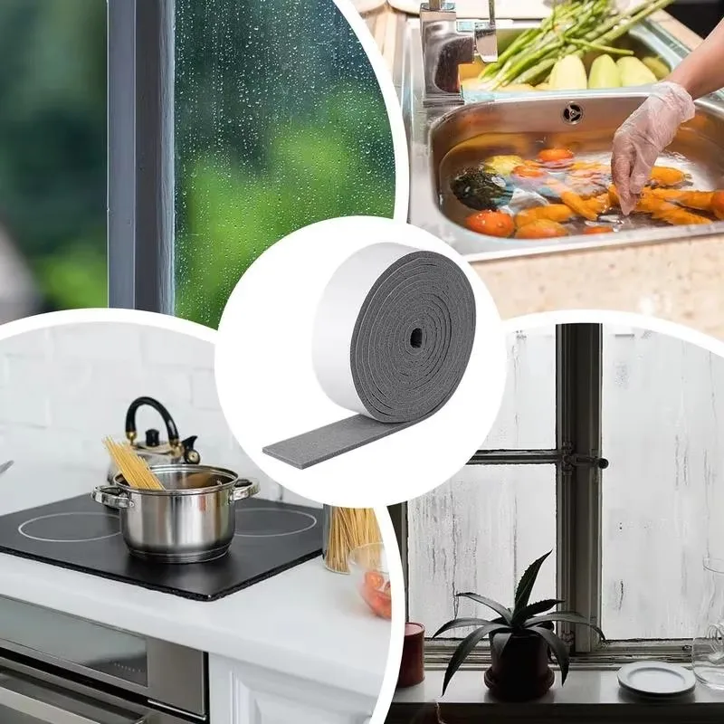 1 لفة نافذة شرائط مكافحة التكثيف الزجاج امتصاص الماء ملصق نافذة التكثيف ماصة شرائط امتصاص الرطوبة #5