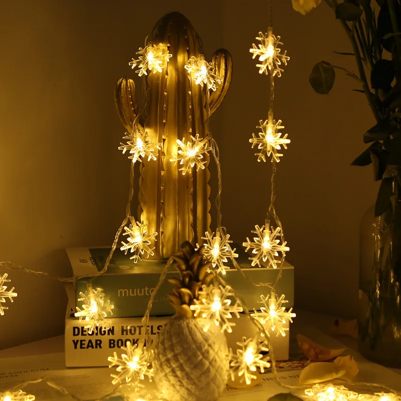 Christmas LED snowflake starry string ambient garden small decorative lights