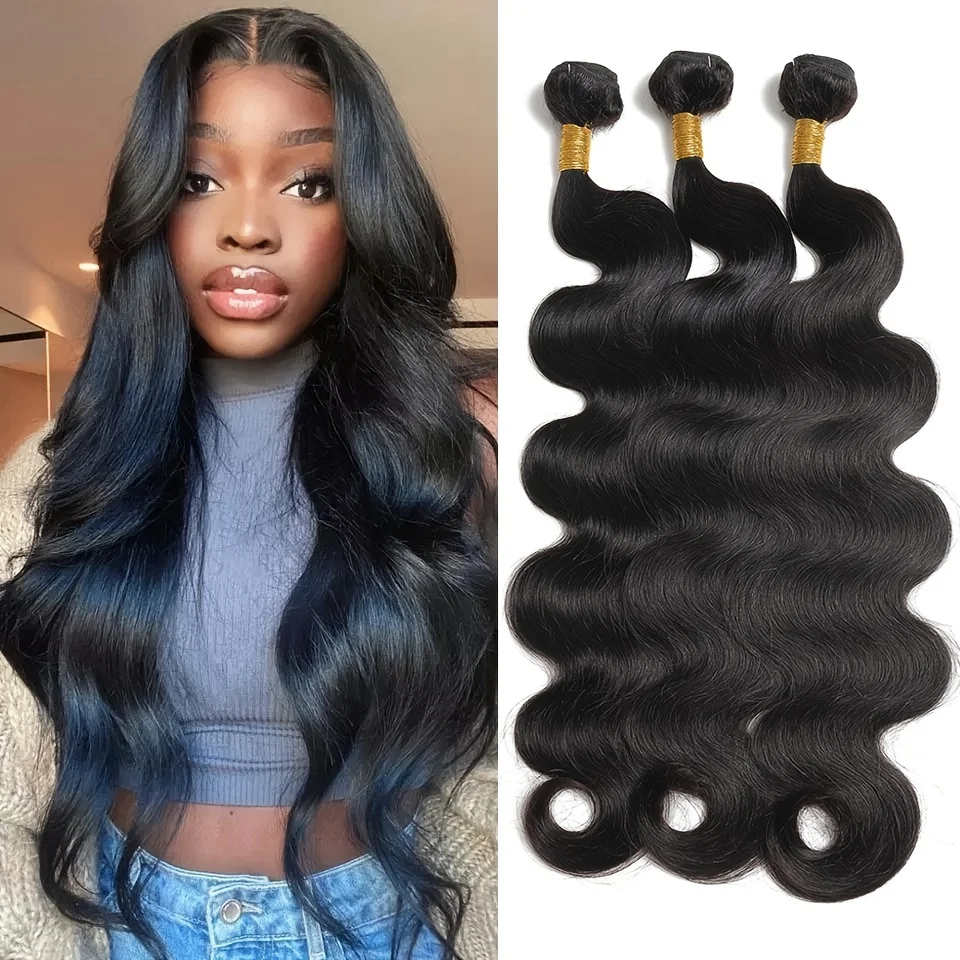 30 32 inch Brazilian Water Wave Body Wave Raw Virgin Remy Doule Drawn Wholesale Natural Tissage Human Hair Weave Bundles