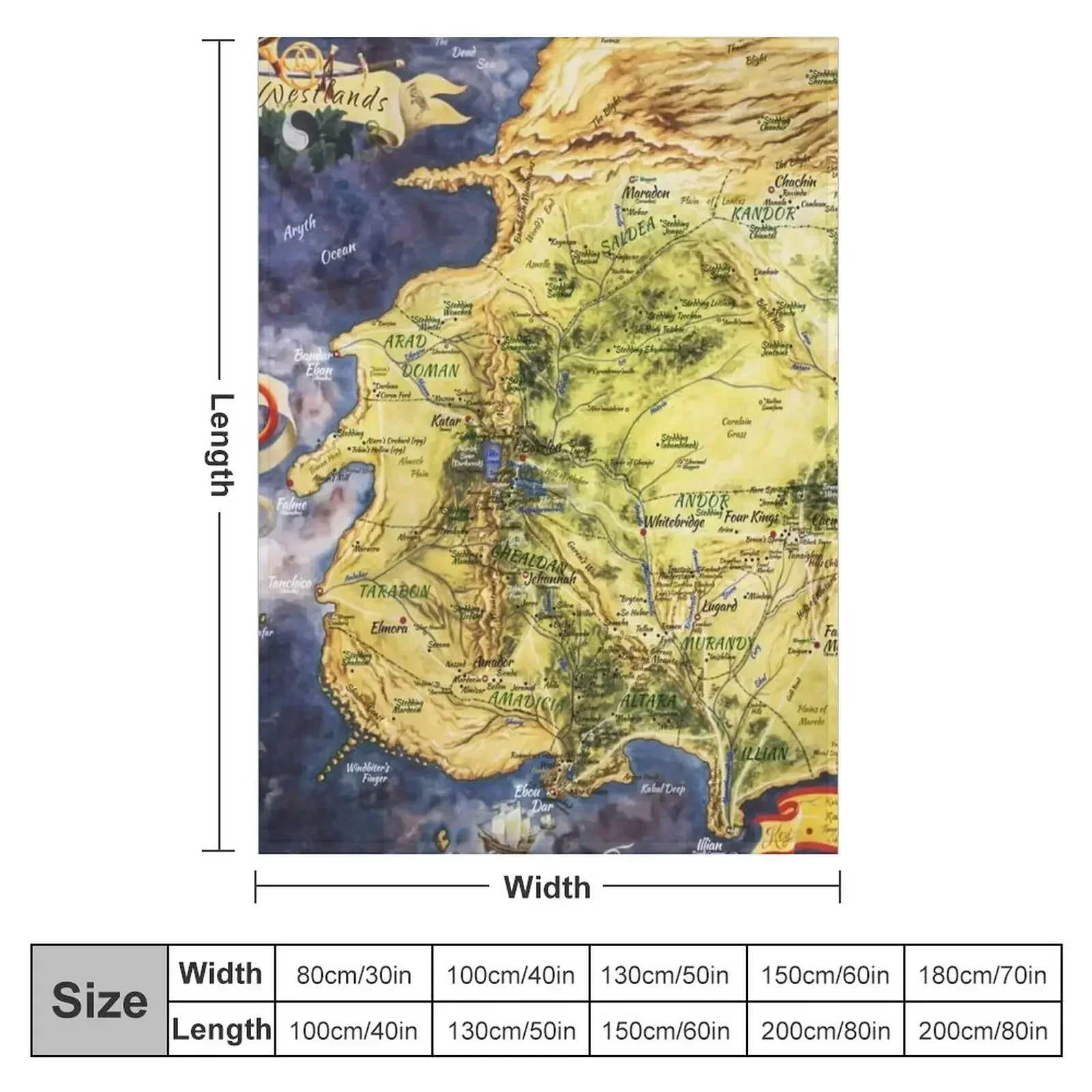 Fantasy Wheel of Time Map Throw Blanket Thin Summer Beddings Vintage Weighted Fashion Sofas Hairy Blankets