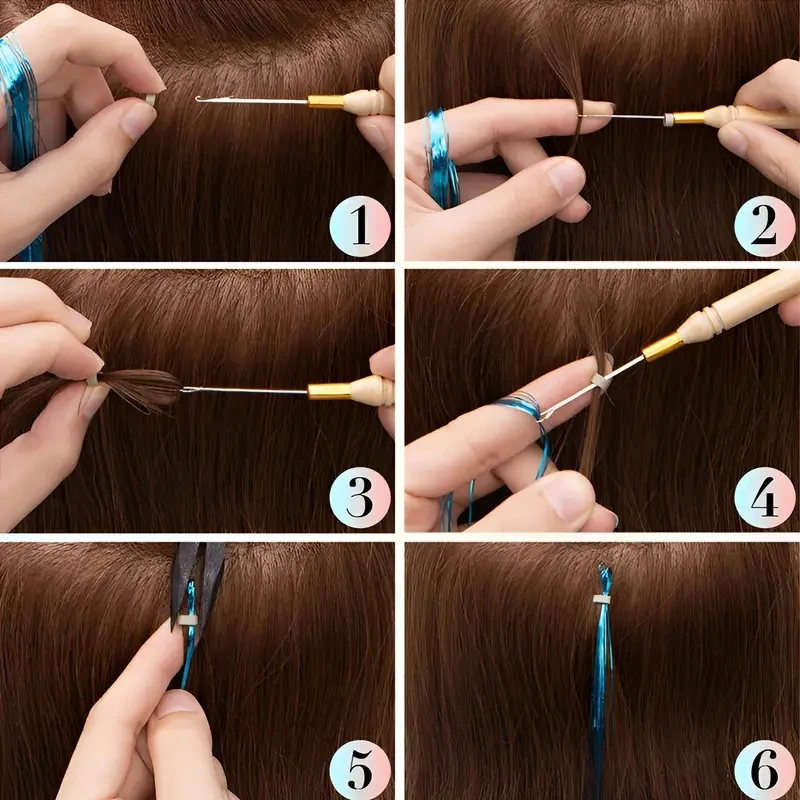 12 ألوان لامعة الشعر بهرج السواحل عدة 34 "/48" الاصطناعية الشعر بريق ملحقات للفتيات لعيد الميلاد السنة الجديدة تأثيري الطرف #2