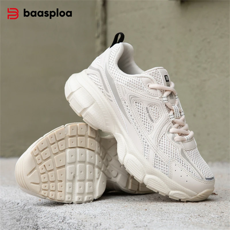 Baasploa Women Running Shoes Retro Comfort Breathable Sport Shoes Women New Lightweight Casual Sneakers Female Non-Slip Outdoor