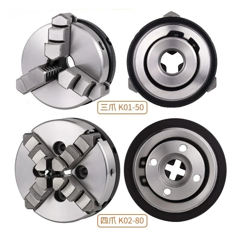 Mini 3‑4 Jaw Hand‑Tight Lathe Chuck Micro Self‑Centering Chuck For Woodworking Bead Making Small Motor DIY Turning Tool