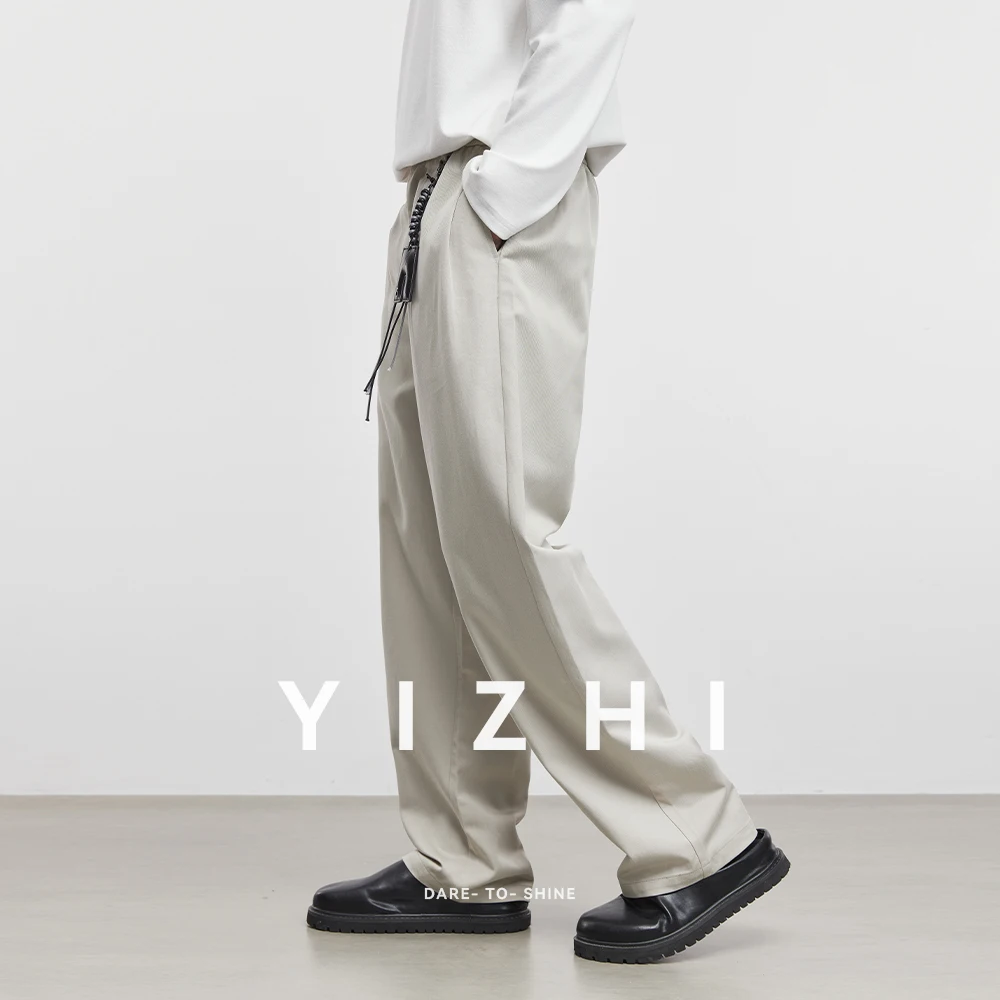 2025 Autumn New Men's Lyocell Minimalist Drape Straight Casual Pants Loose Solid Color Pants Men's Casual Sports Pants