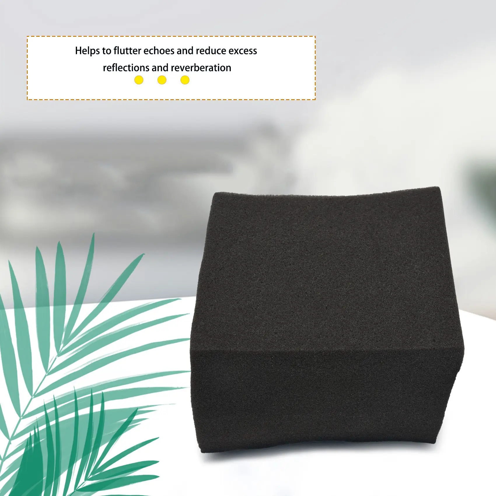 A77I 16Pcs/Set Acoustic Foam 12Pc Bass Trap Wall Foam + 4Pc Square Sound Insulation Foam Flame Retardant High Density