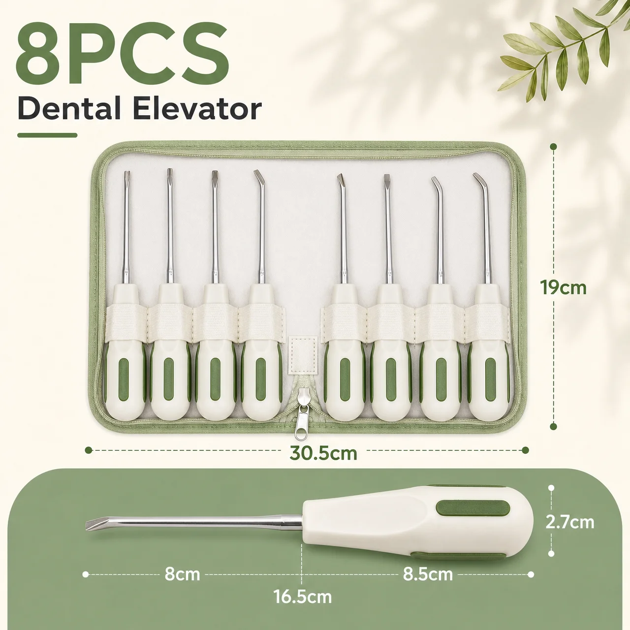 8pcs/set Dental Luxating Lift Elevator Minimally Surgery Extracting Apical Curved Root With Dental Lab Instrument