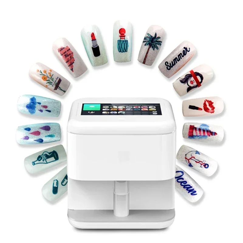 Portable Digital Intelligent Nail Art Printer 3D Touch Screen Mobile Nail Printing Machine with Wifi Manicure Nail Art Equipment